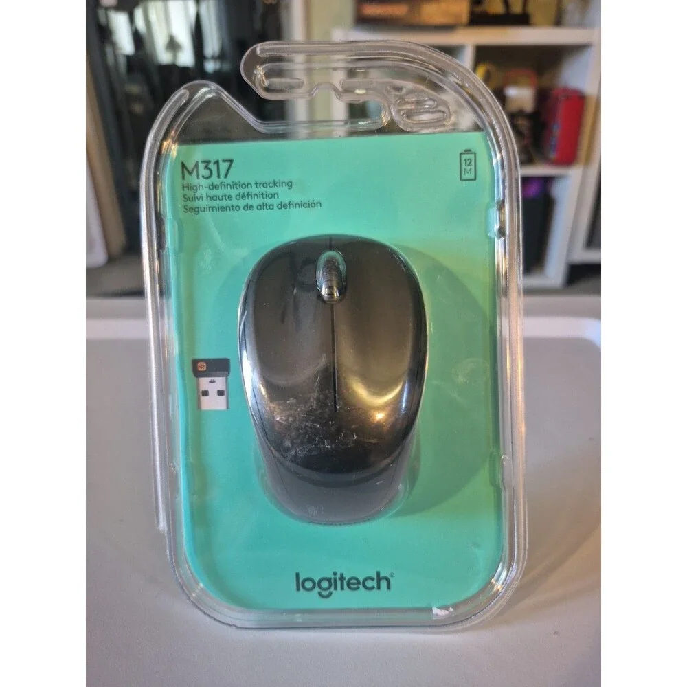 Logitech M317 Black Wireless USB Optical Mouse Nano USB Receiver - Sealed Retail